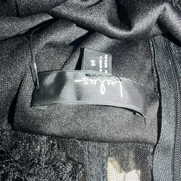 Lulus Alluring Sensation Black Tulle Embroidered Tiered Maxi Dress Party. NWT - Picture 4 of 7